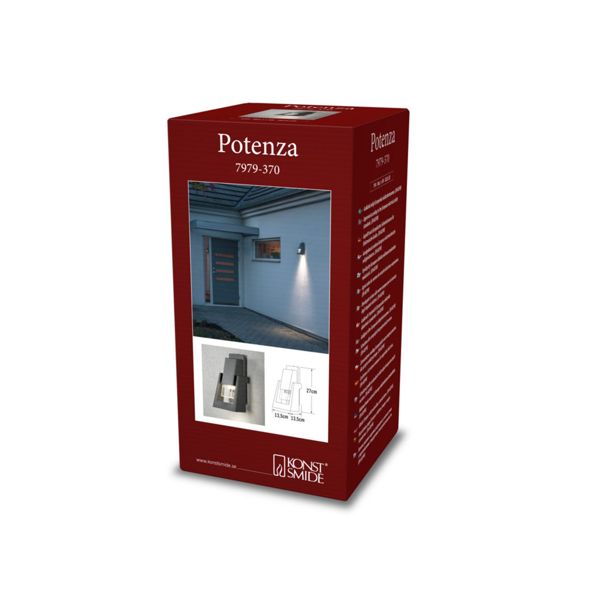 Potenza GU10 27 cm Vägglampa Ute Antracit