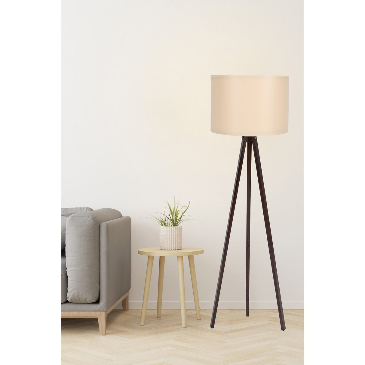 Salvador (H 145 cm) Golvlampa Valnötskräm