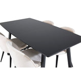 Inca, Velvet Rektangulär matgrupp Beige,Svart, Svart, 160 x 85