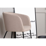 Berit Matstol Beige,Svart, Polyesterlinne, 55 x 78 x 55