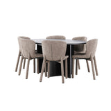 Strada, Astoria Oval matgrupp Brun, Svart, 6st