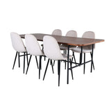 Uno, Polar Rektangulär matgrupp Beige, Svart, Svart,Natur, 200 x 90