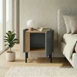 Lucile (45,5 x 47,8 x 35 cm) Nattduksbord Naturlig ek antracit svart
