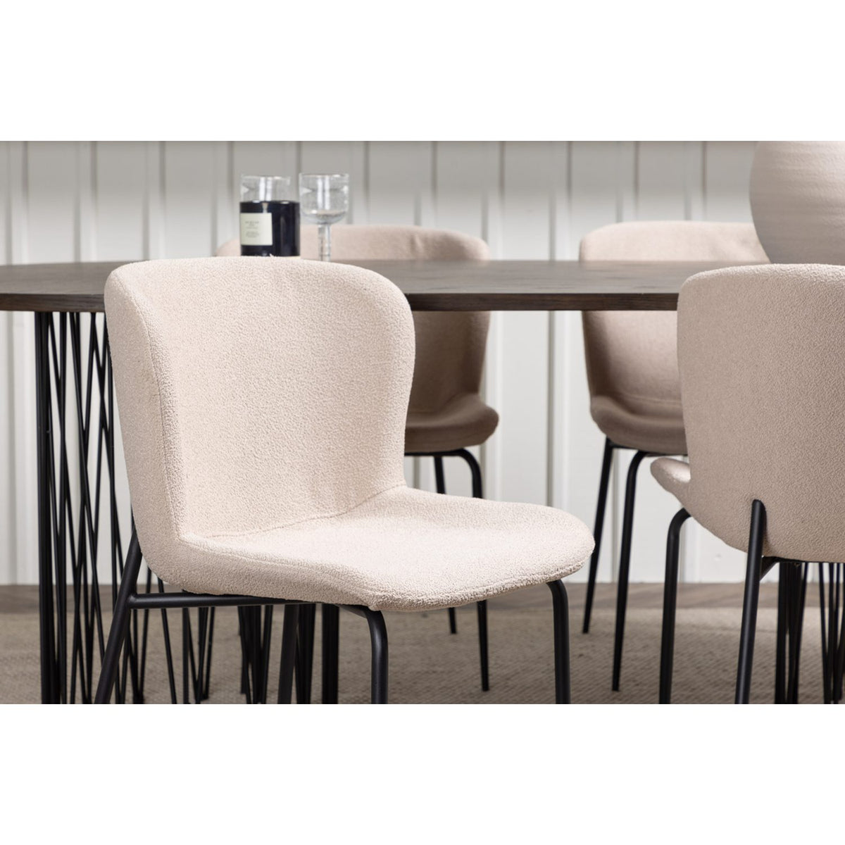 Stone, Modesto Oval matgrupp Beige,Svart, Svart, mocka, 220 x 100
