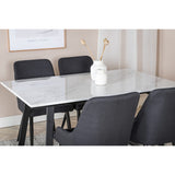 Estelle, Plaza Rektangulär matgrupp Svart, Svart, vit, 140 x 90
