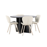 Strada, Lilja Oval matgrupp Beige, Svart, ⌀120