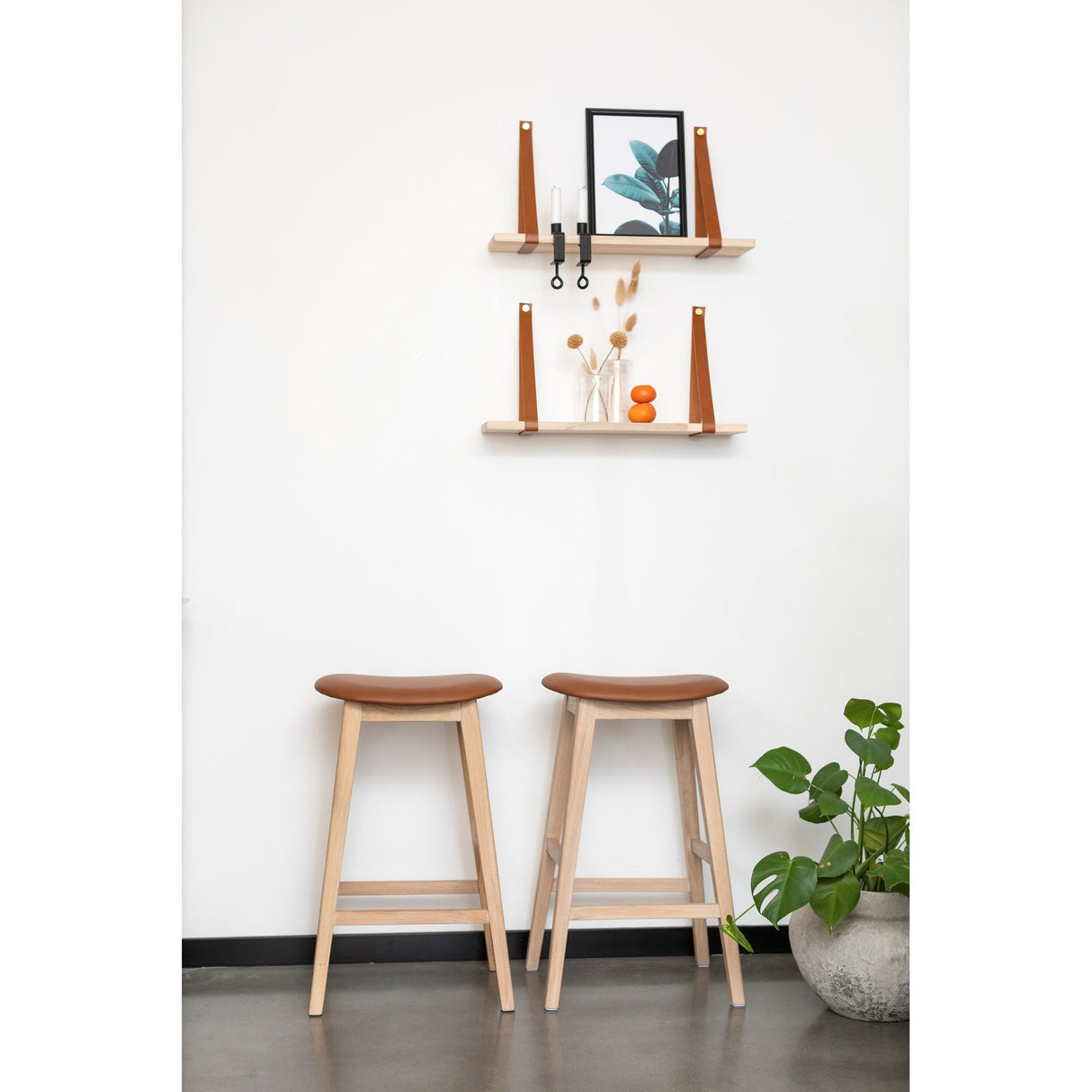 Kyoto Barpall Vitoljad Ek, Cognac läder