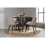 Copenhagen, Velvet Rund matgrupp Beige, Svart, Svart, ⌀115