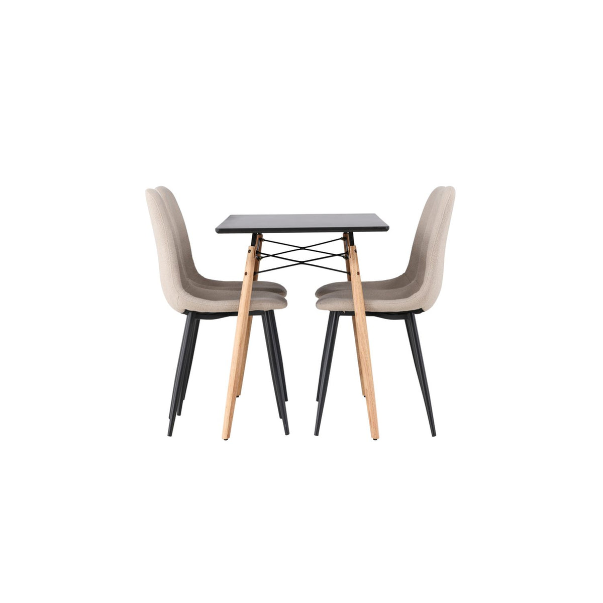 Danburi, Polar Rektangulär matgrupp Beige,Svart, Svart,Natur, 120 x 60
