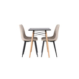 Danburi, Polar Rektangulär matgrupp Beige,Svart, Svart,Natur, 120 x 60