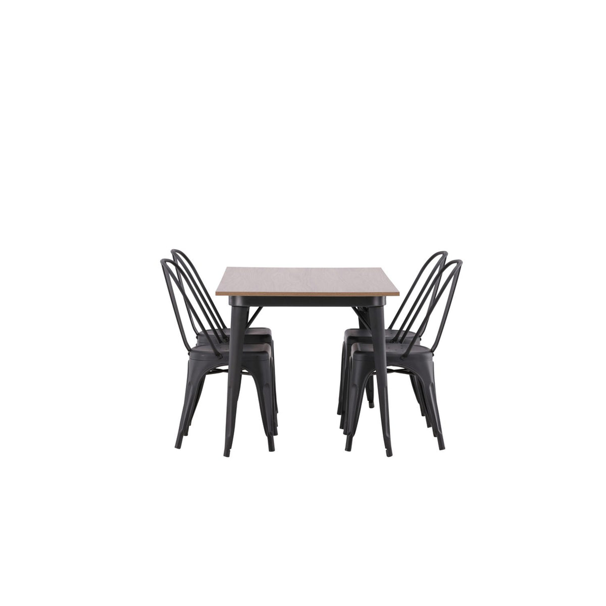 Tempe, Tempe Rektangulär matgrupp Svart, Valnöt, 140 x 80