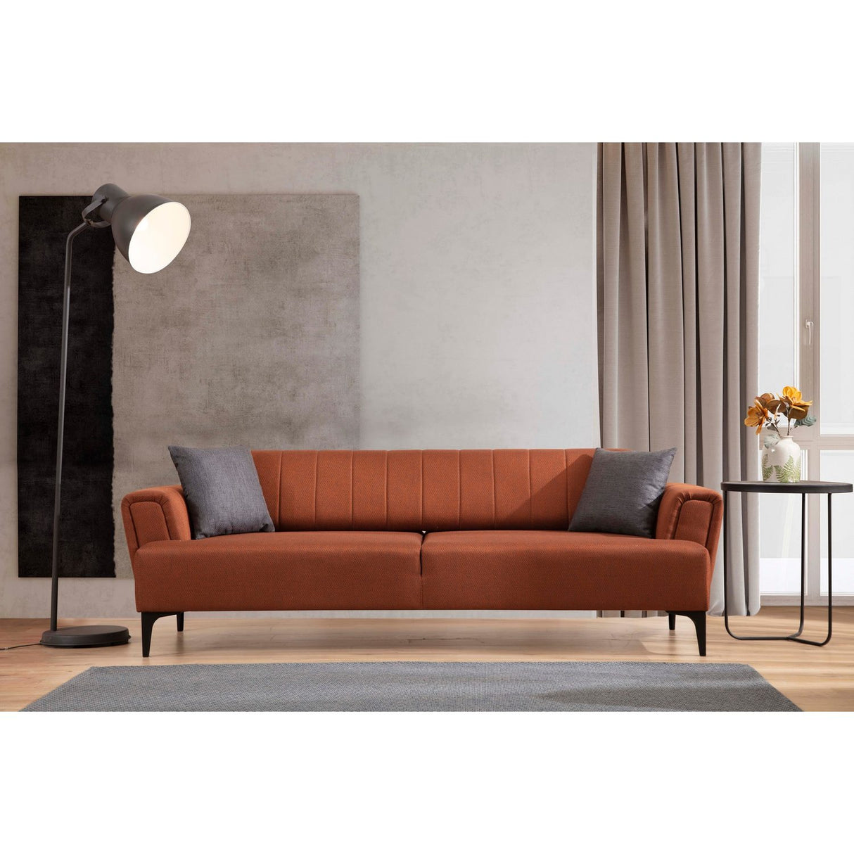 Jakarta (230 x 95 x 77 cm) 3-sits bäddsoffa Kakelröd