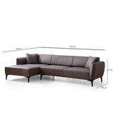 Belissimo (140-270 x 95 x 67 cm) Hörnsoffa Mörkgrå, Vänster