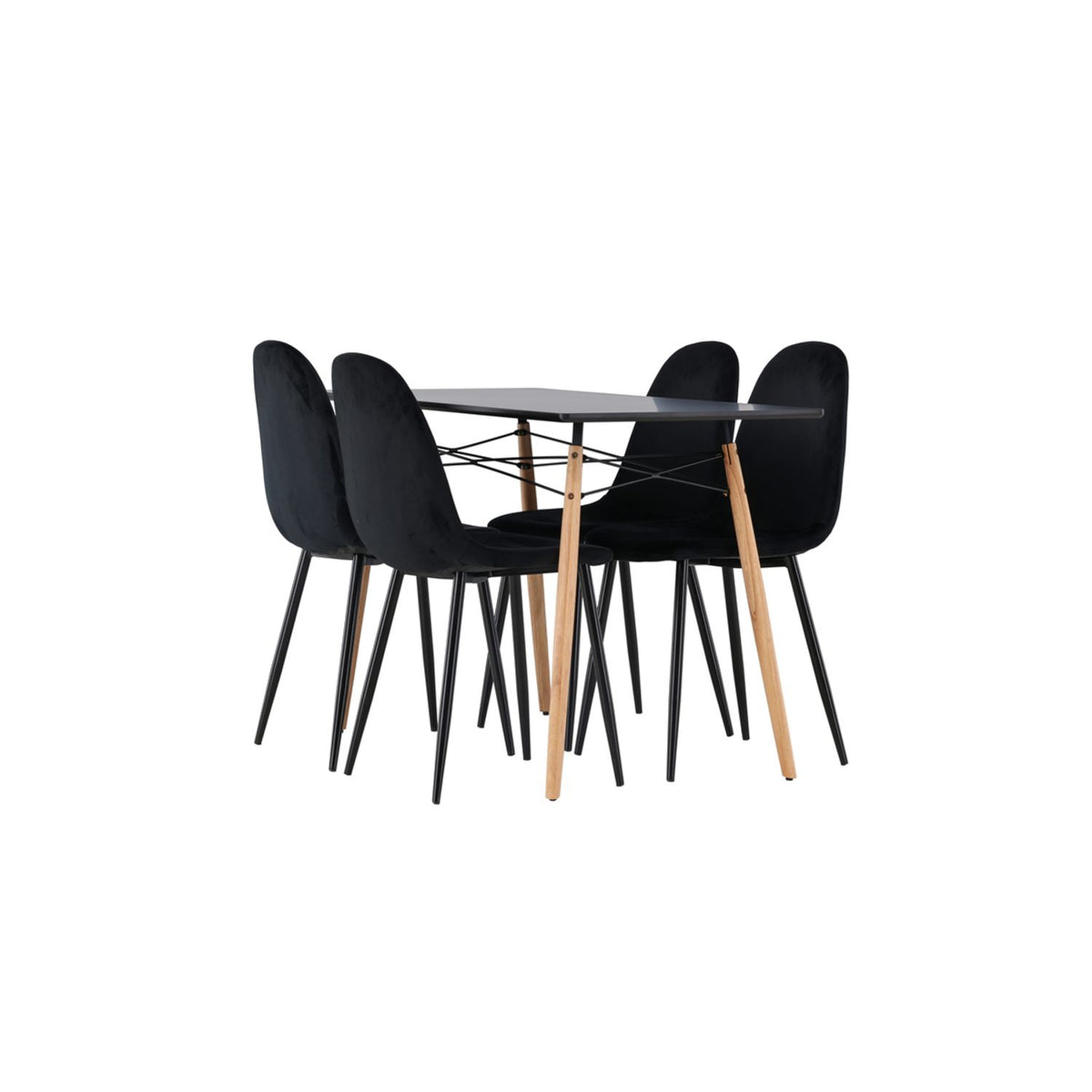 Danburi, Polar Rektangulär matgrupp Svart, Svart,Natur, 120 x 60