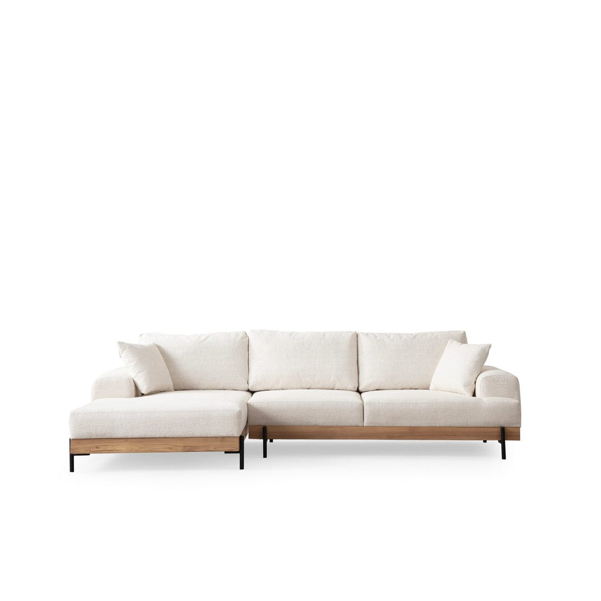 Addis Abeba Oak (170-280 x 98 x 78 cm) Hörnsoffa Vit, Vänster