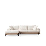Addis Abeba Oak (170-280 x 98 x 78 cm) Hörnsoffa Vit, Vänster