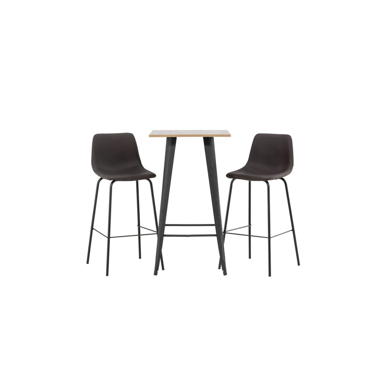 Tempe, Alexi Rektangulär matgrupp Svart,Brun, Valnöt, 60 x 60