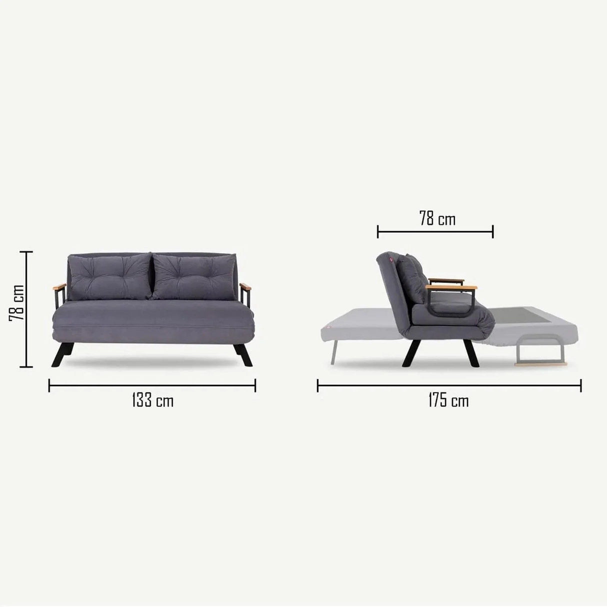 Apia 2-sits (25 x 134 x 121 cm) 2-sits bäddsoffa Senap