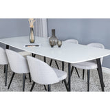 Polar, Velvet Rektangulär matgrupp Svart,Ljusgrå, Svart, Vit, 240 x 100