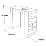Stavro Bar (120 x 101,8 x 51,6 cm) Bardisk Grå