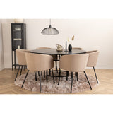 Copenhagen, Berit Rund matgrupp Beige, Svart, Svart, ⌀140