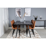 Sleek, Polar Rektangulär matgrupp Svart,Brun, Svart, 195 x 95