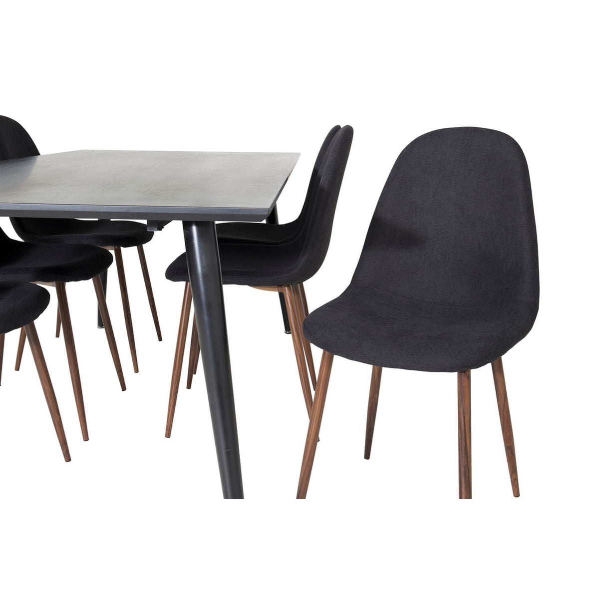 Dipp, Polar Rektangulär matgrupp Svart,Natur, Svart, 180 x 90