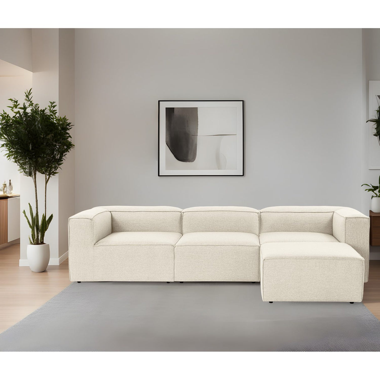 Fora (297 x 66 x 190 cm) Hörnsoffa Ecru