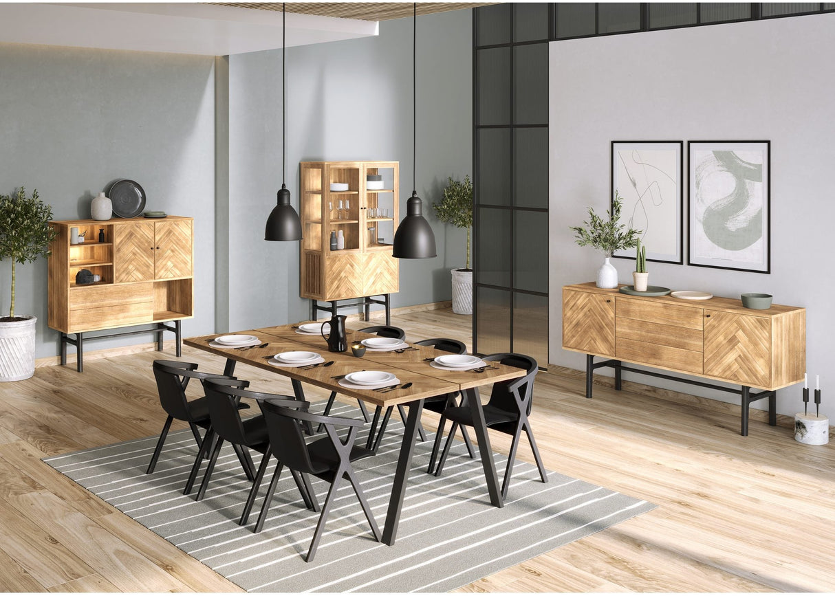 Sideboard Nr.230 Fiskbensdörrar 180x85 cm Oljad Ek