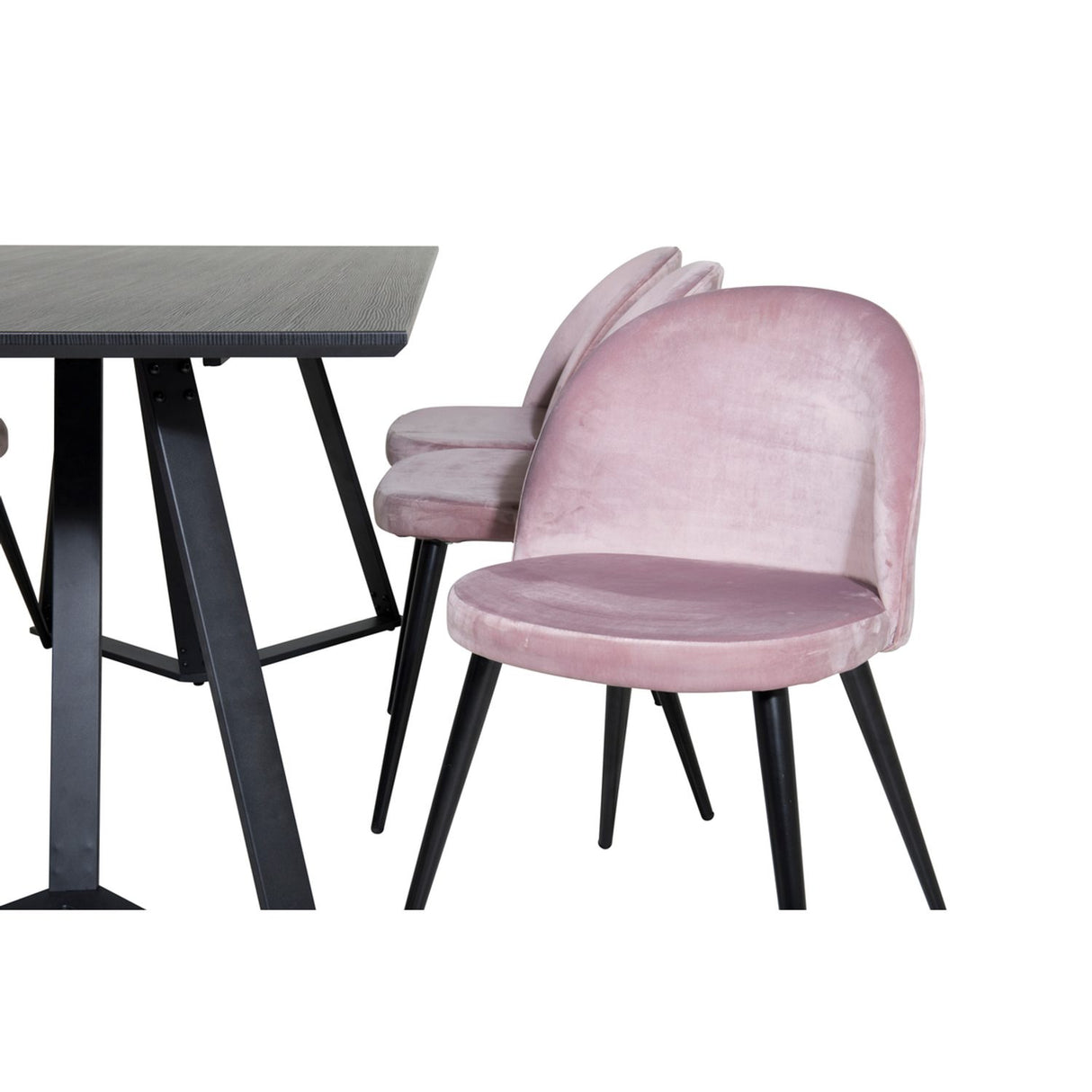 Marina, Velvet Rektangulär matgrupp Svart