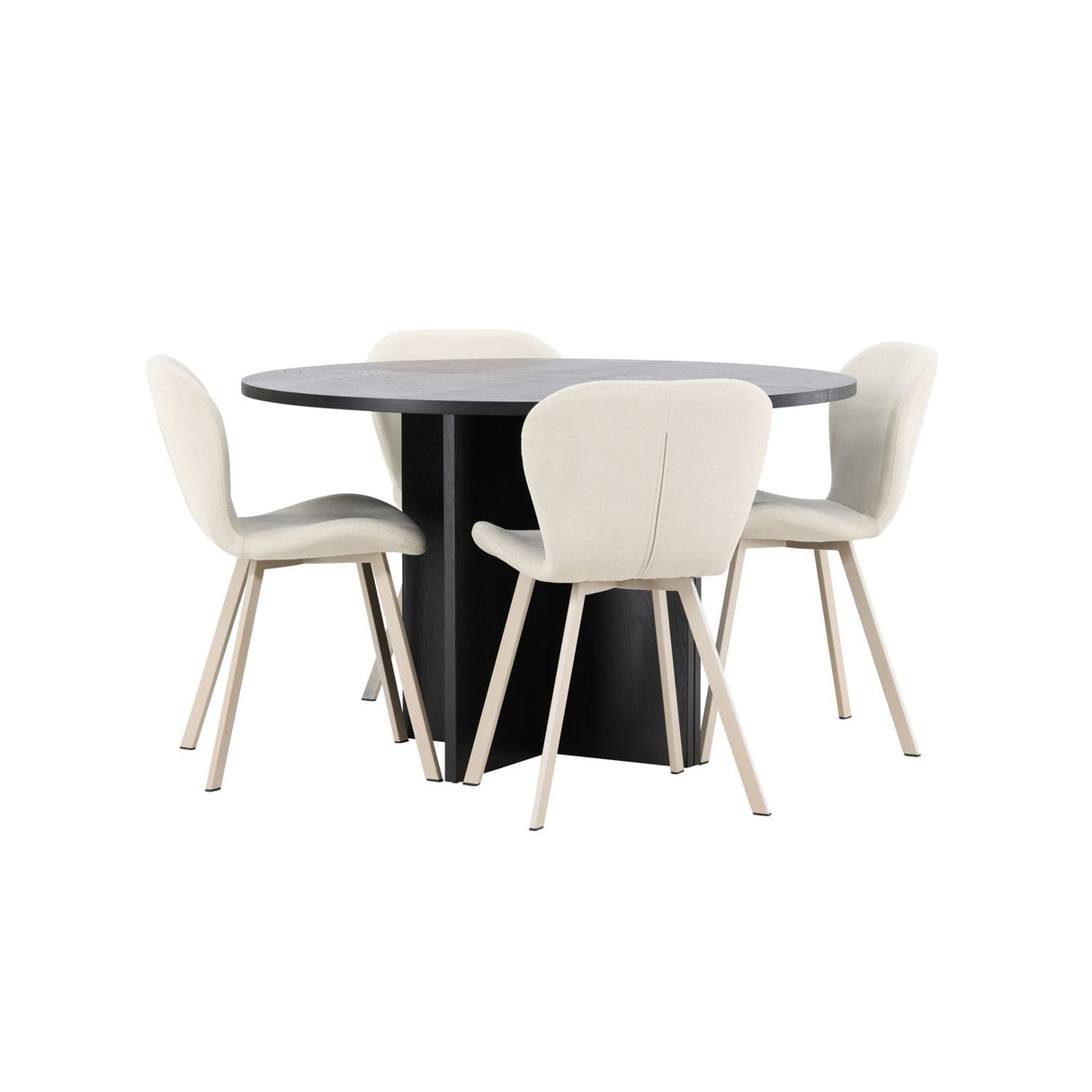 Strada, Lilja Oval matgrupp Beige, Svart, ⌀120