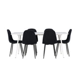 Silar, Polar Rektangulär matgrupp Svart, Vit, 180 x 90