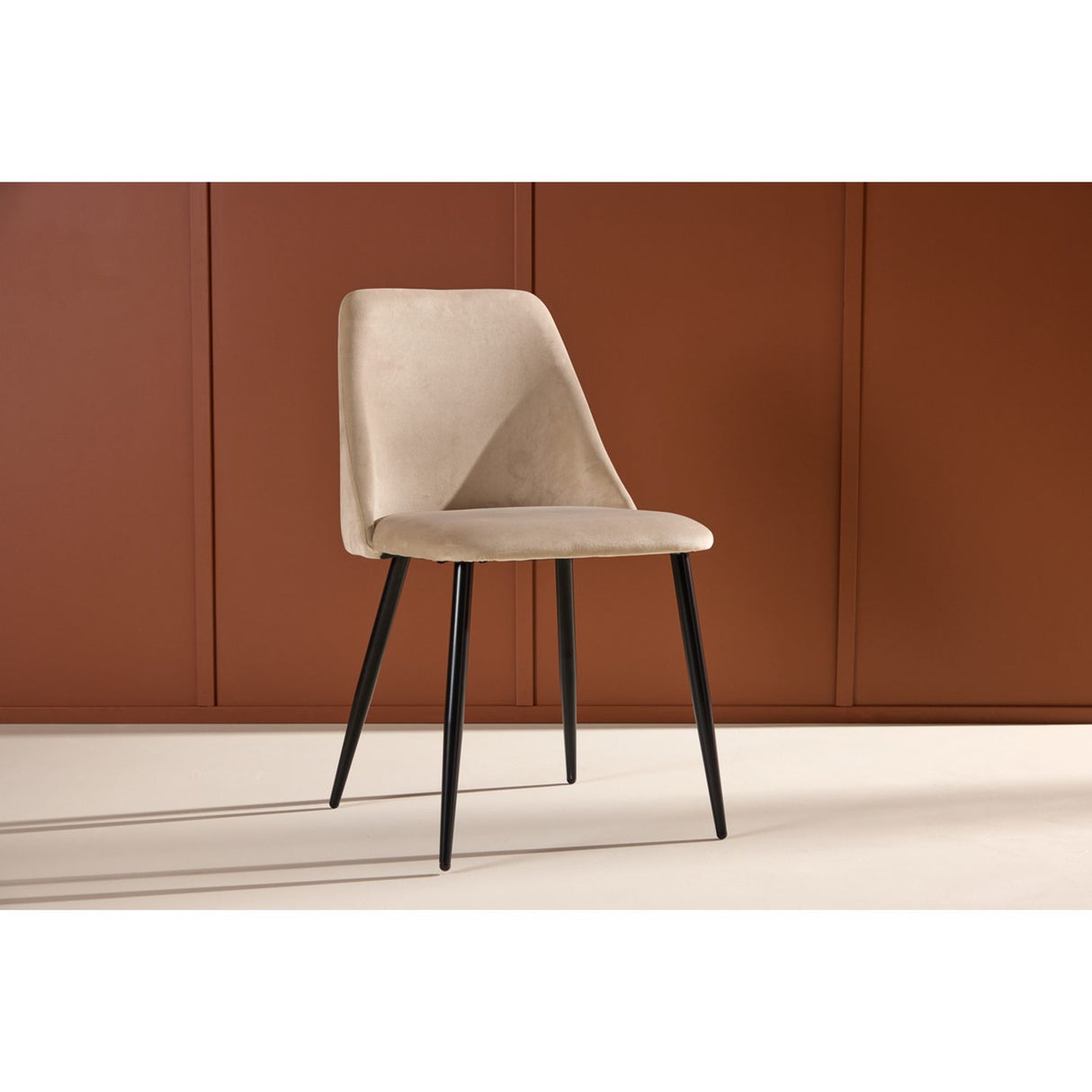 Night Matstol Beige, Svart, Polyestersammet, 56 x 83 x 48