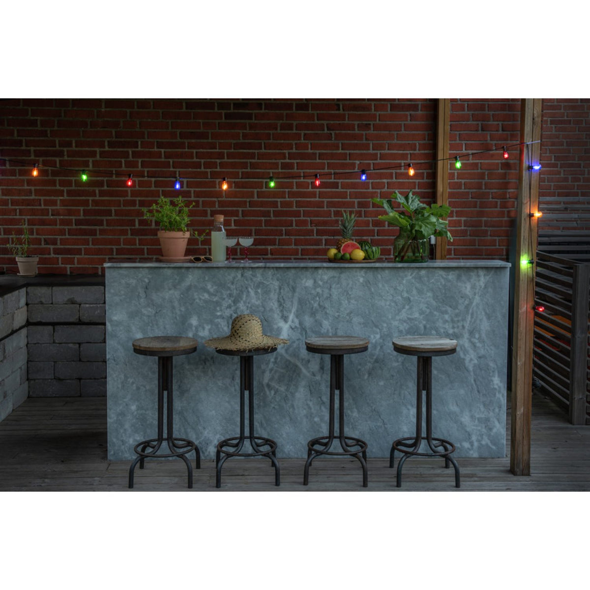 E14 Ovala LED Svart kabel 6V/IP44 Ljusslinga Ute 40 Lampor (9.75m), Varmvit