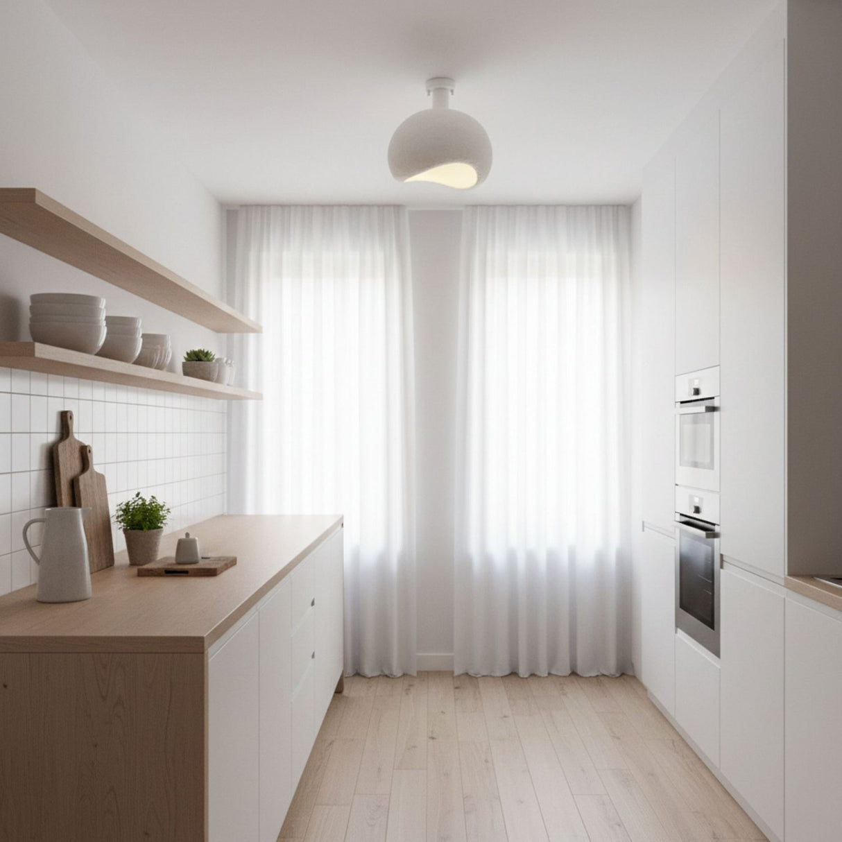 Yontu (H 33 cm) Vit Ljuskrona