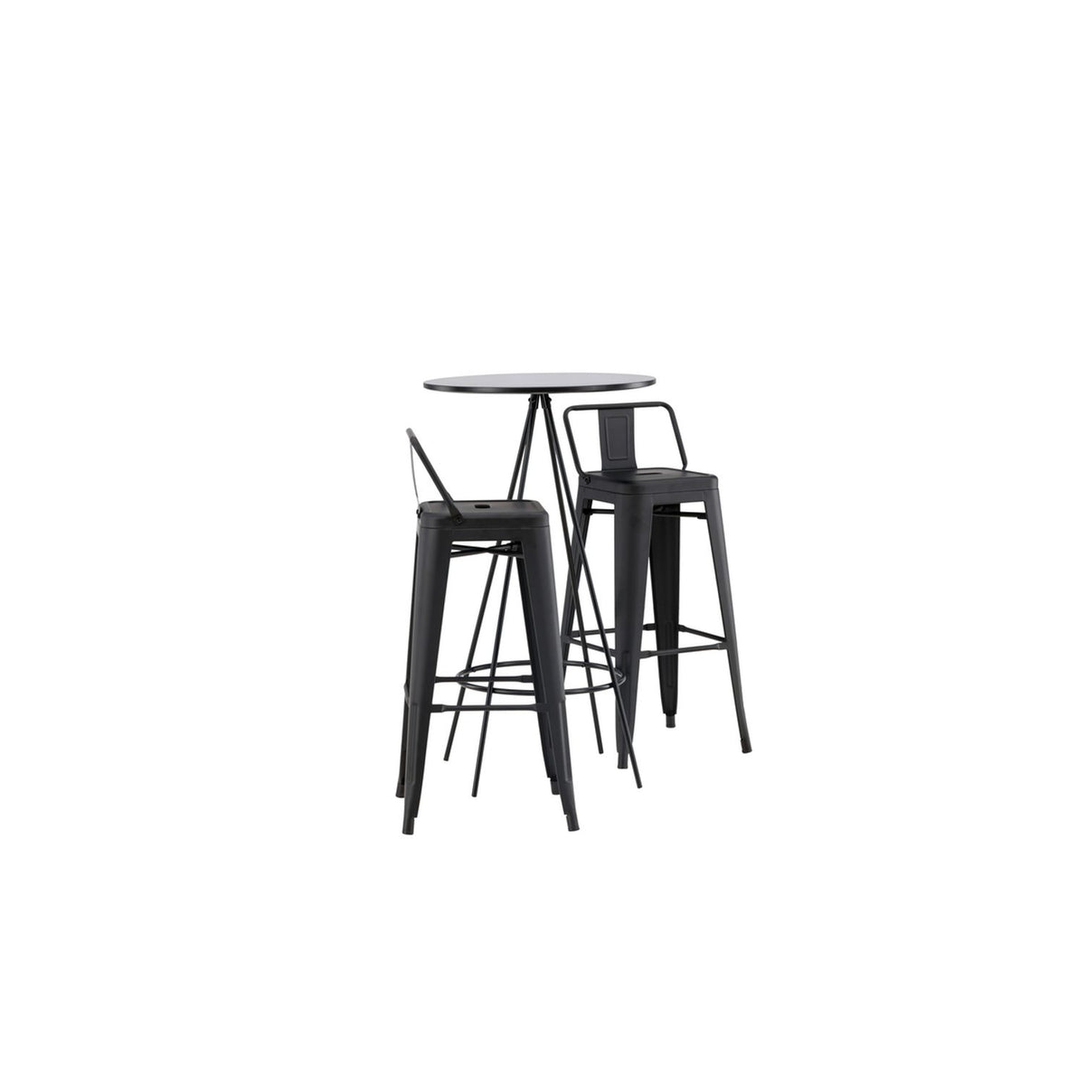 Bistro, Tempe Rund matgrupp Svart, Svart, 2st