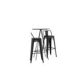 Bistro, Tempe Rund matgrupp Svart, Svart, 2st