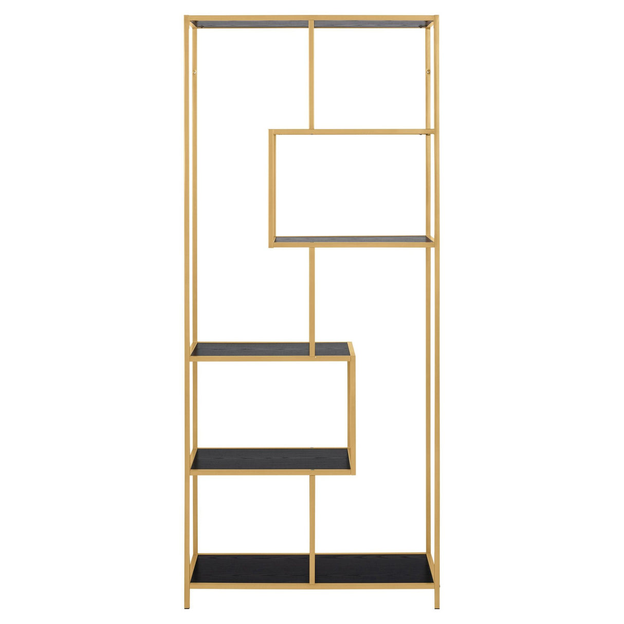 Seaford Bokhylla Asymmetrisk 185x77x35 cm Svart