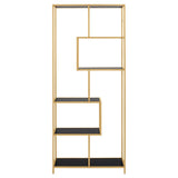 Seaford Bokhylla Asymmetrisk 185x77x35 cm Svart