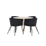 Plaza, Berit Rund matgrupp Svart, Vitputsad, 4st