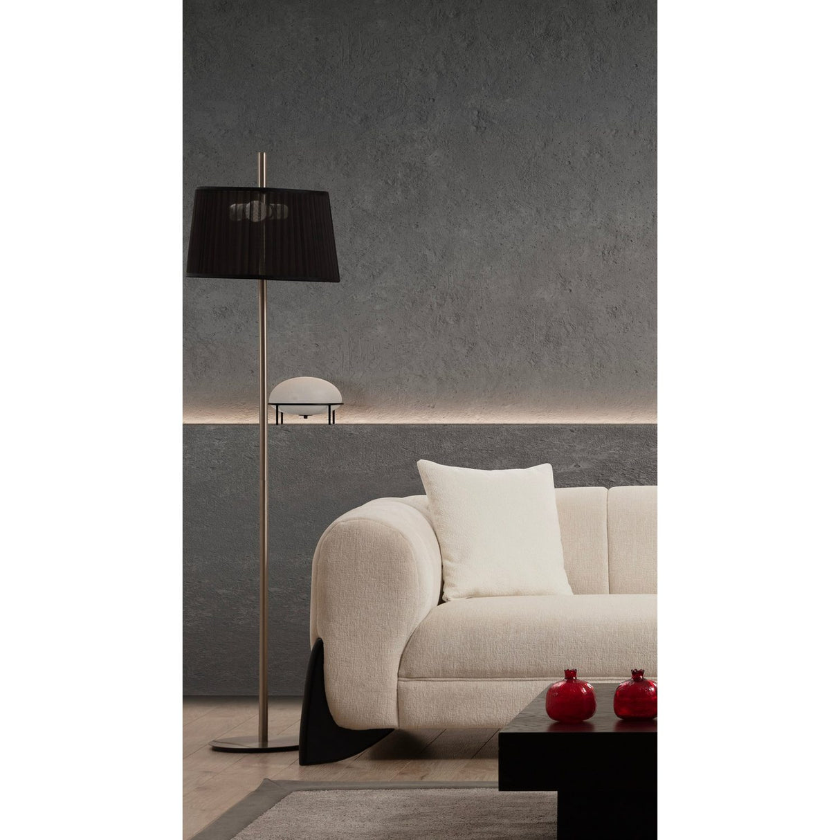 Valletta (248 x 100 x 70 cm) Vit 3-sitssoffa