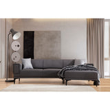Hanoi (250-140 x 85 x 77 cm) Hörnsoffa-bäddsoffa Mörkgrå, Höger