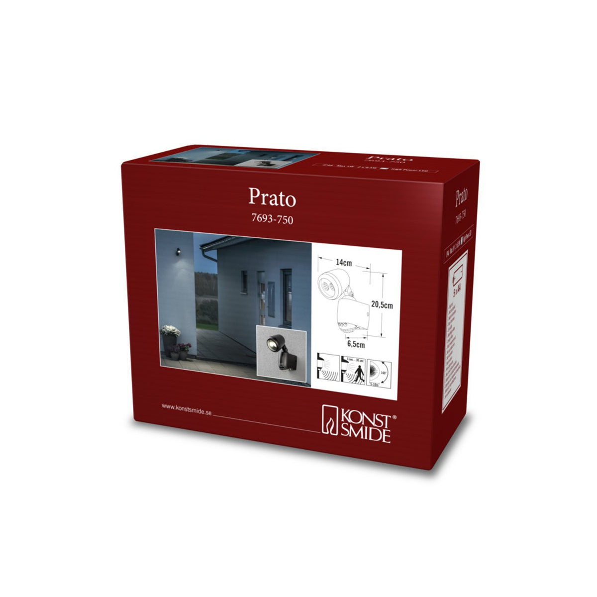 Prato B/O HP-LED Justerbar 6.5 cm Vägglampa Ute