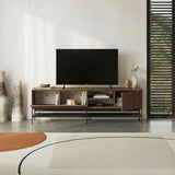 Tallinn (180 x 55 x 35 cm) TV-bänk Milano valnötträ svart svart