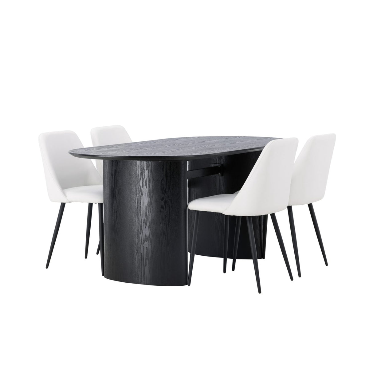 Isolde, Night Oval matgrupp Svart,Vit, Svart, 180 x 90