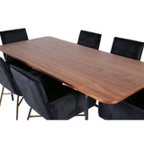 Uno, Petra Rektangulär matgrupp Svart,Koppar, Svart,Natur, 200 x 90