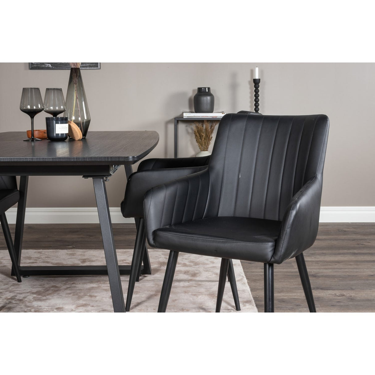 Inca, Comfort Rektangulär matgrupp Svart, Svart, 4st