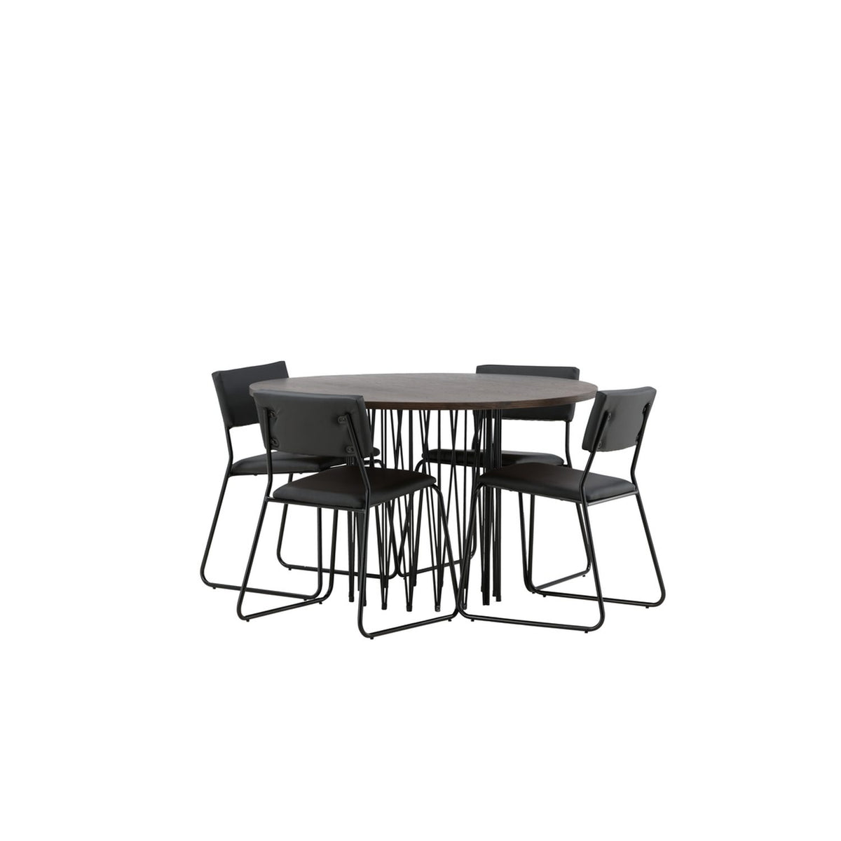 Stone, Kenth Rund matgrupp Svart, Svart, Mocka, ⌀120