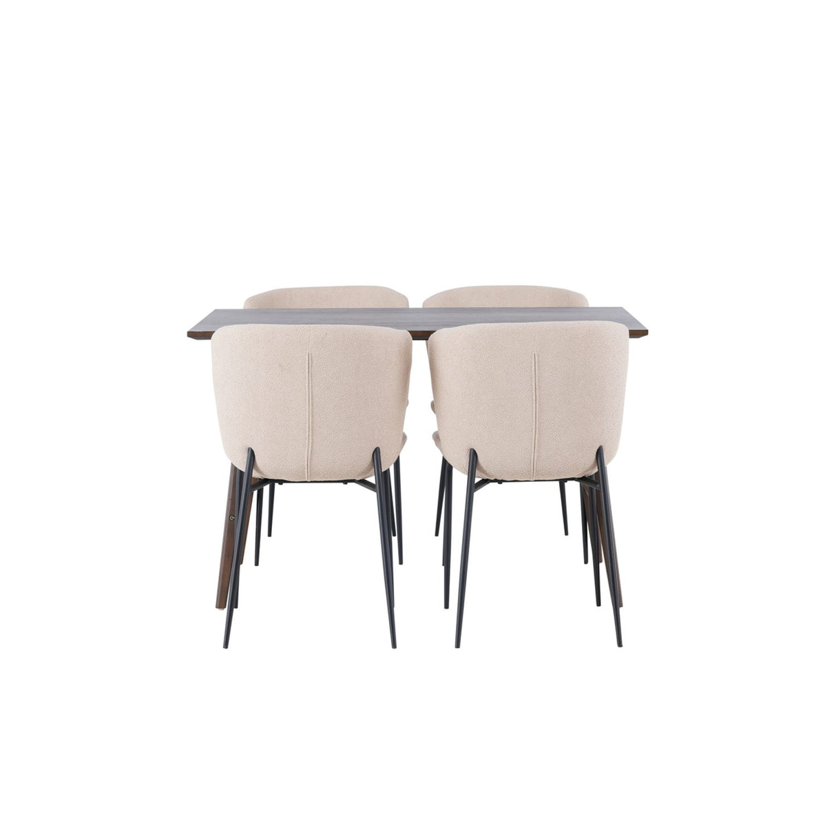 Kaseidon, Modesto Rektangulär matgrupp Beige,Svart, Mörkbrun, 120 x 80