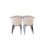Kaseidon, Modesto Rektangulär matgrupp Beige,Svart, Mörkbrun, 120 x 80
